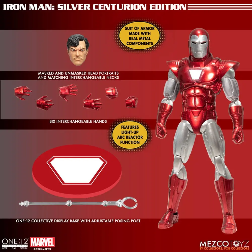 Akční figurka Marvel 1/12 Iron Man (Silver Centurion Edition) 16 cm fotografii produktu