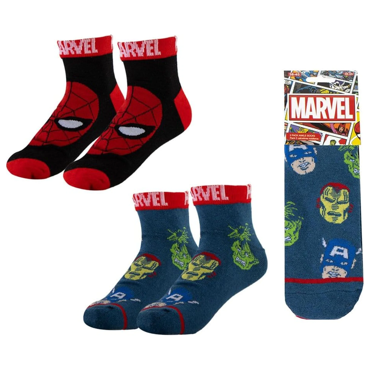 Marvel Socks Balení 2 párů nízkých ponožek 38-45 fotografii produktu