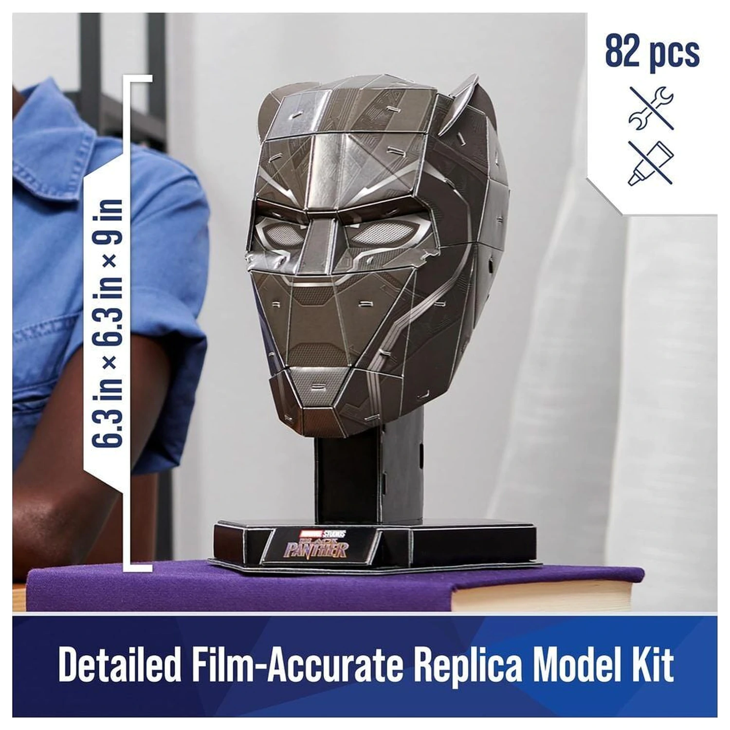 Marvel Black Panther busta 3D puzzle fotografii produktu