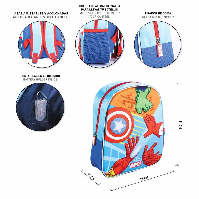 Marvel Avengers 3D batoh se světly 31cm fotografii produktu