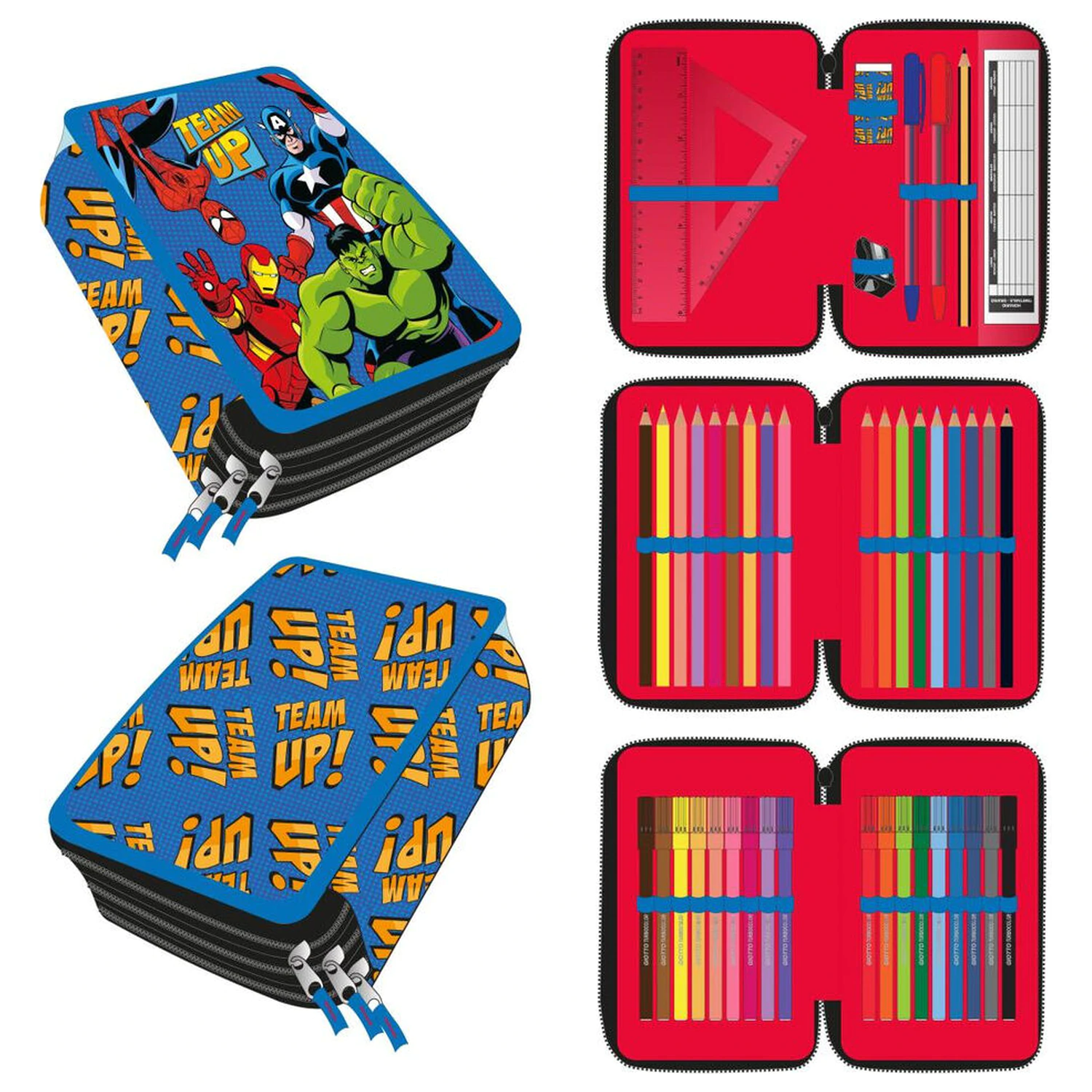 Marvel Avengers trojité pouzdro na tužky fotografii produktu