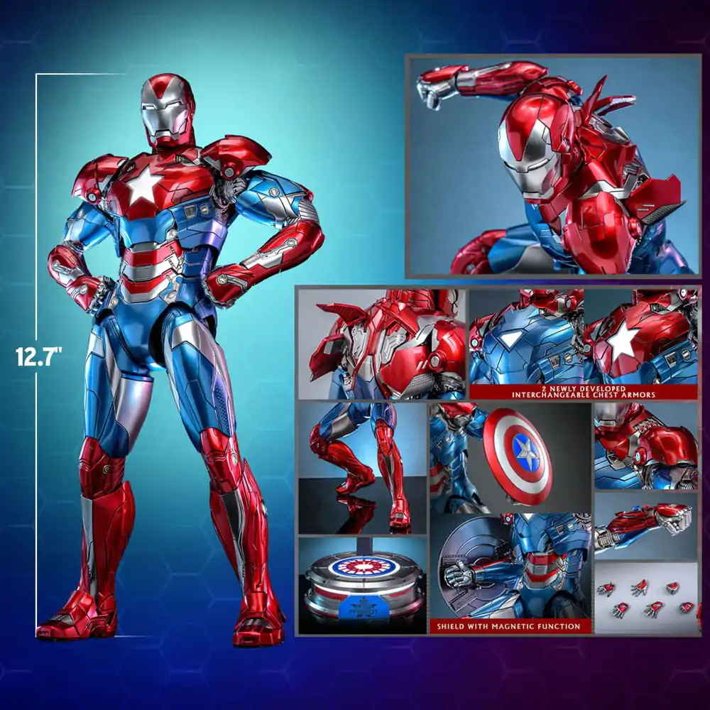 Marvel Comic Diecast Masterpiece Akční figurka 1/6 Iron Patriot Hot Toys Exclusive 32 cm fotografii produktu