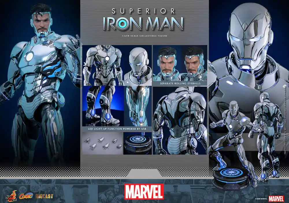 Marvel Comic Diecast Masterpiece akční figurka 1/6 Superior Iron Man 32 cm fotografii produktu