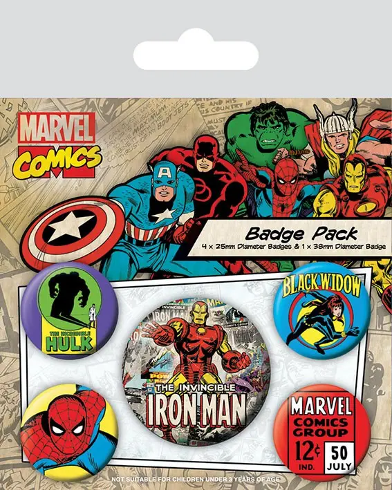 Marvel Comics Odznaky s připínacím špendlíkem 5-Pack Iron Man fotografii produktu