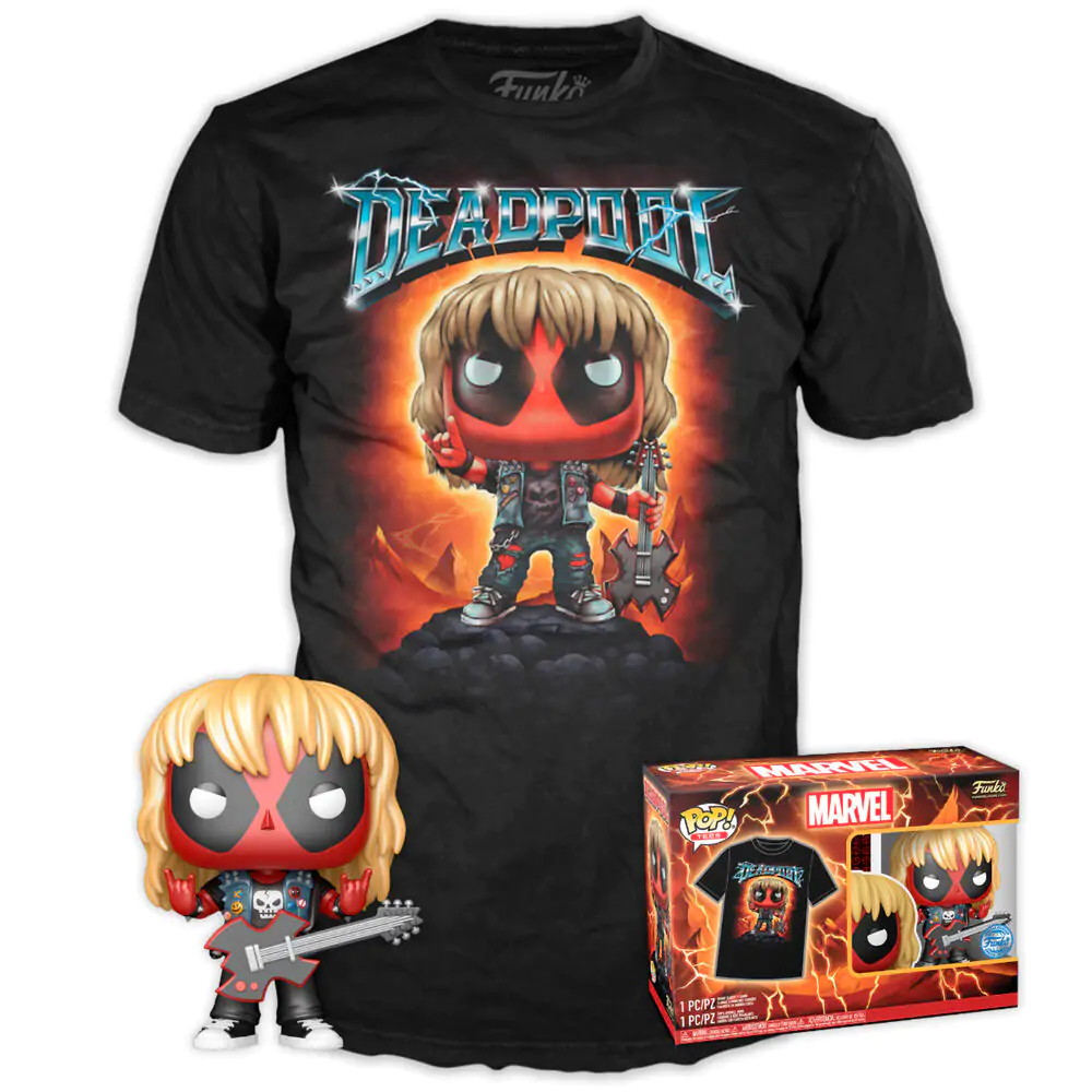 Sada figurka Funko POP & Tričko Marvel Deadpool Heavy Metal fotografii produktu