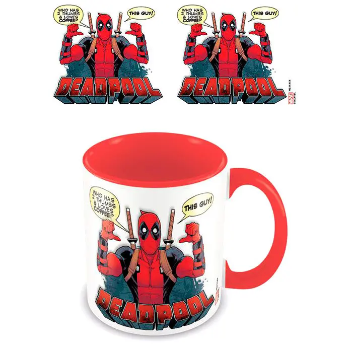Deadpool barevný hrnek s vnitřkem 2 palce vzhůru fotografii produktu