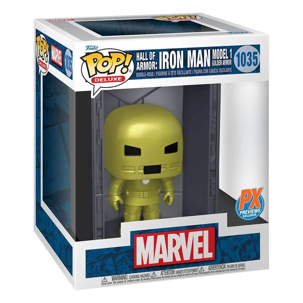 Marvel POP! Deluxe Vinylová figurka Síň brnění Iron Man Model 1 PX Exclusive 9 cm fotografii produktu