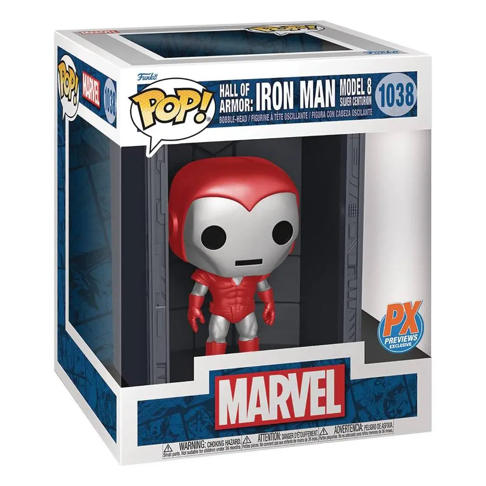 Marvel POP! Deluxe Vinylová Figurka Síň Brnění Iron Man Model 8 Silver Centurion PX Exclusive 9 cm fotografii produktu