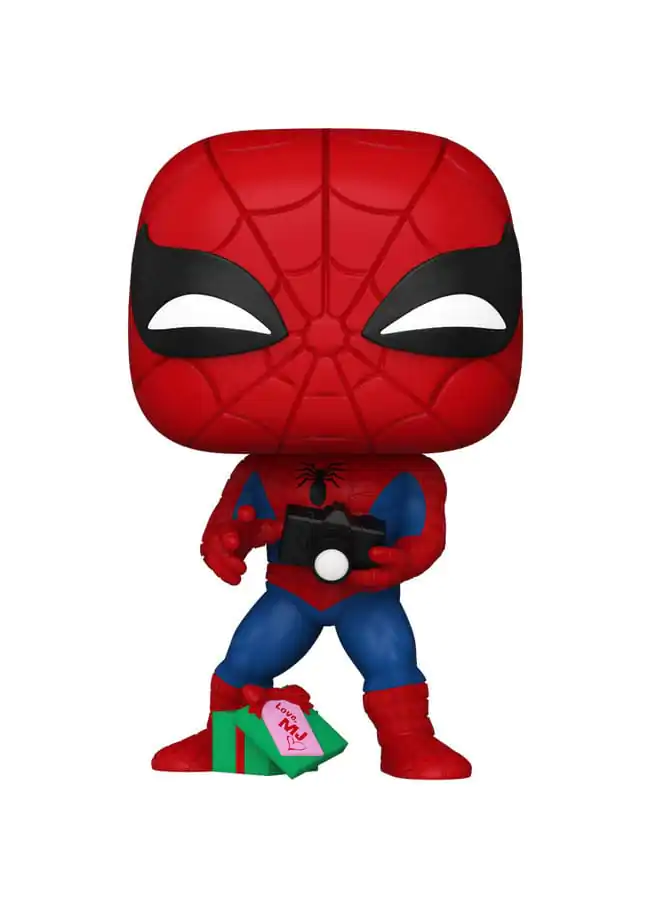 Marvel Funko POP! Vinylová figurka Holiday Spiderman s otevřeným dárkem 9 cm fotografii produktu