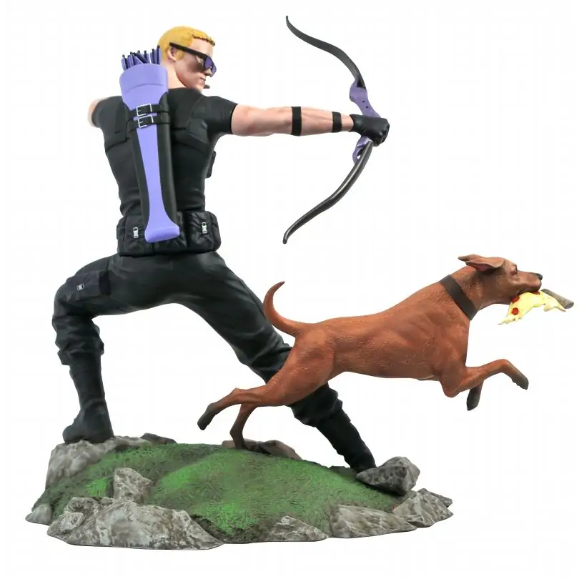 Marvel Comic Gallery PVC socha Hawkeye s Pizza Dog 23 cm fotografii produktu