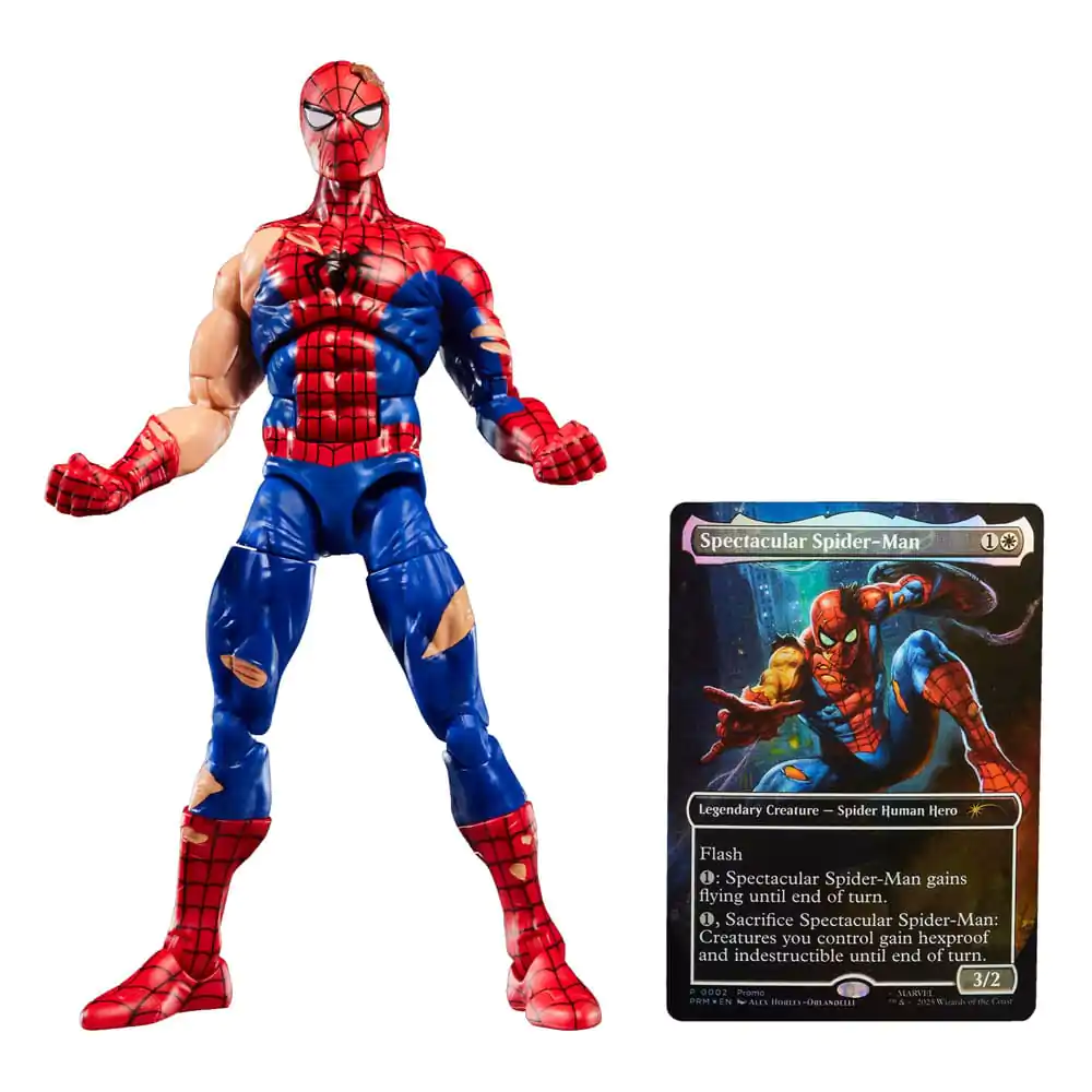 Marvel Legends Magic: The Gathering akční figurka Battle-Damaged Spider-Man (plus Exclusive Foil Card) 15 cm fotografii produktu