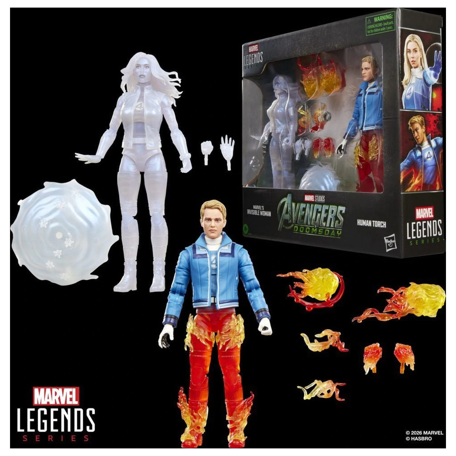 Marvel Legends Series Avengers Doomsday Invisible Woman & Human Torch balení 2 figurek 15 cm fotografii produktu