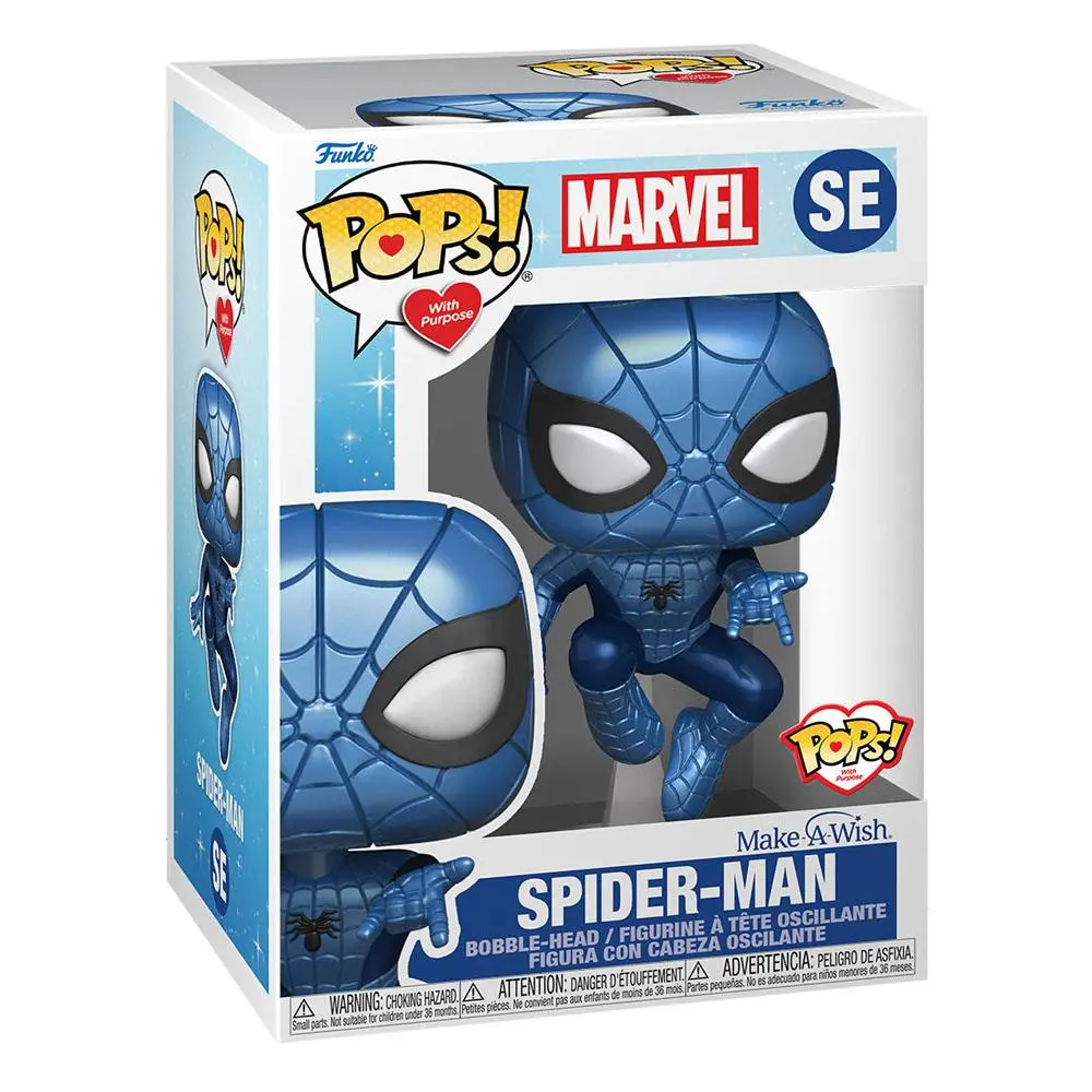 Marvel Make a Wish 2022 POP! Marvel Vinyl Figurka Spider-Man (Metallic) 9 cm fotografii produktu