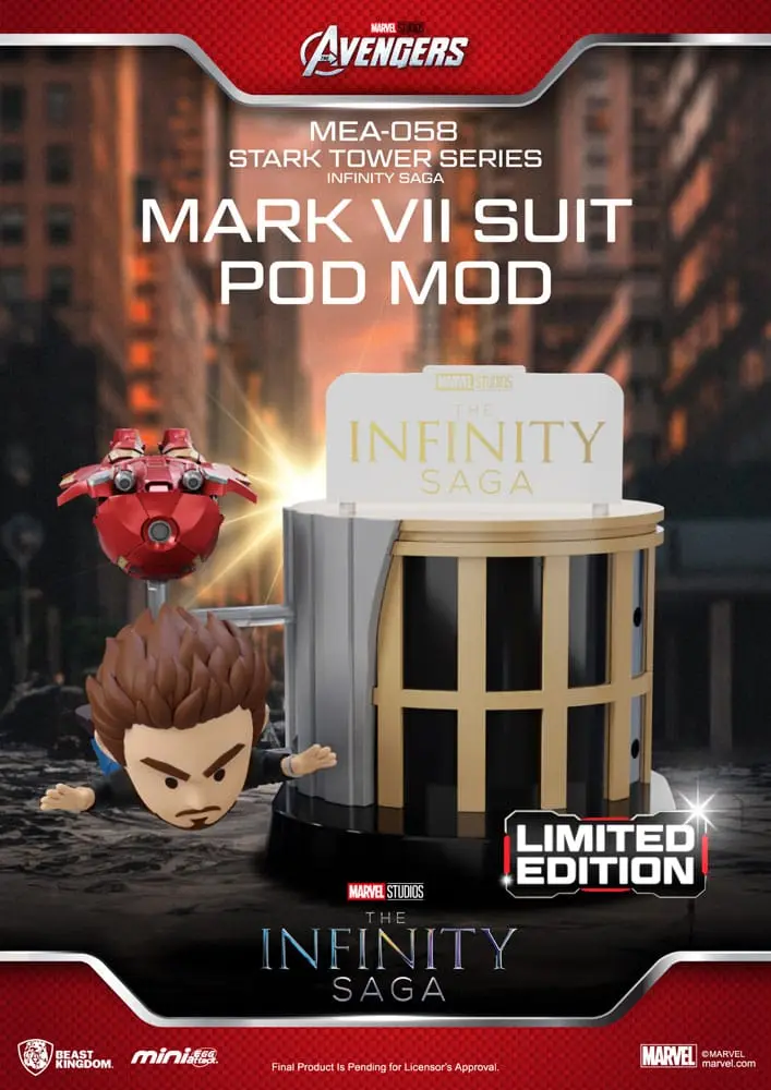 Marvel Mini Egg Attack Figures The Infinity Saga Stark Tower series Tony Stark & Mark VII suit pod mod 12 cmMarvel Mini Egg Attack figurky The Infinity Saga Stark Tower series Tony Stark & Mark VII suit pod mod 12 cm fotografii produktu