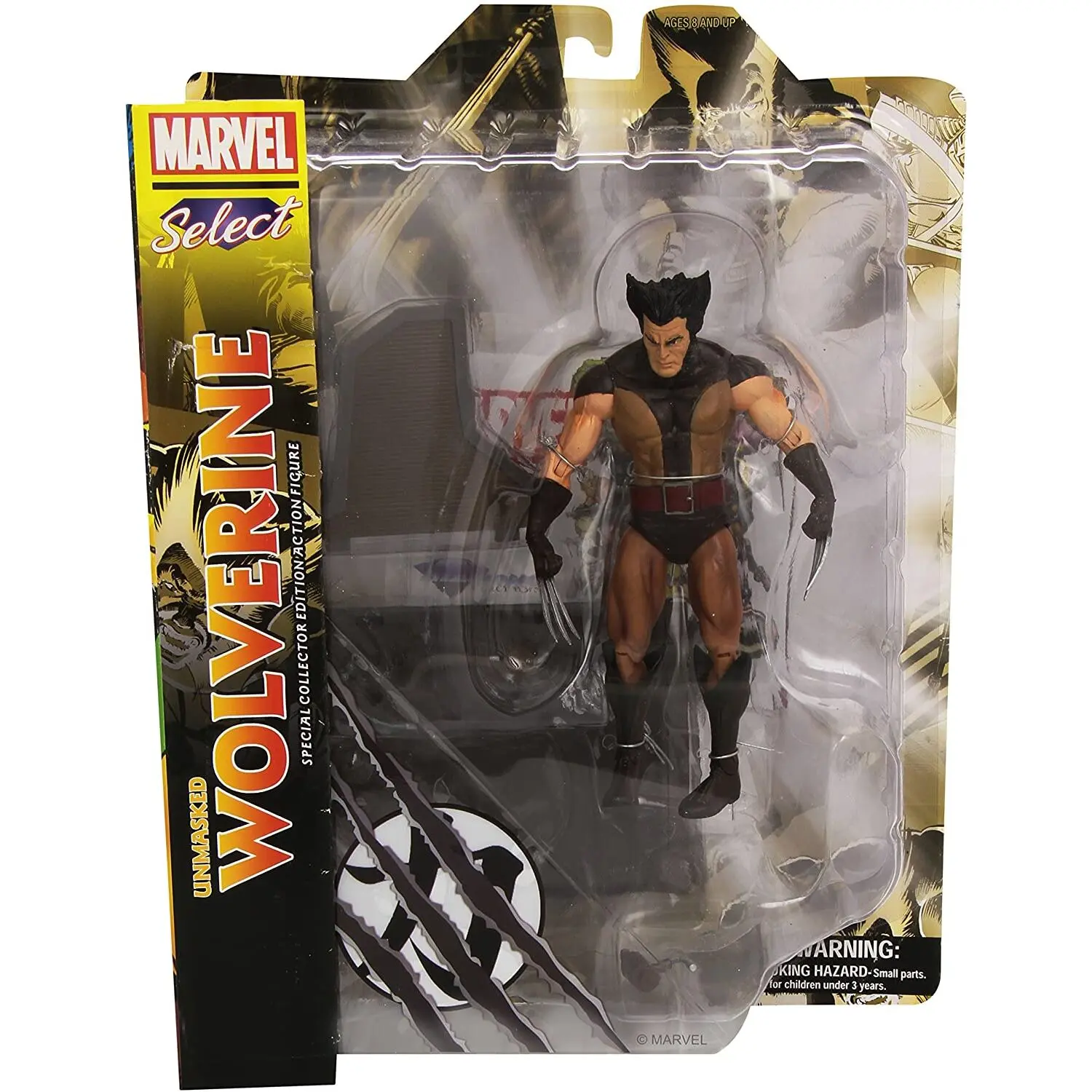 Marvel Select akční figurka Nezamaskovaný hnědý kostým Wolverine 18 cm fotografii produktu