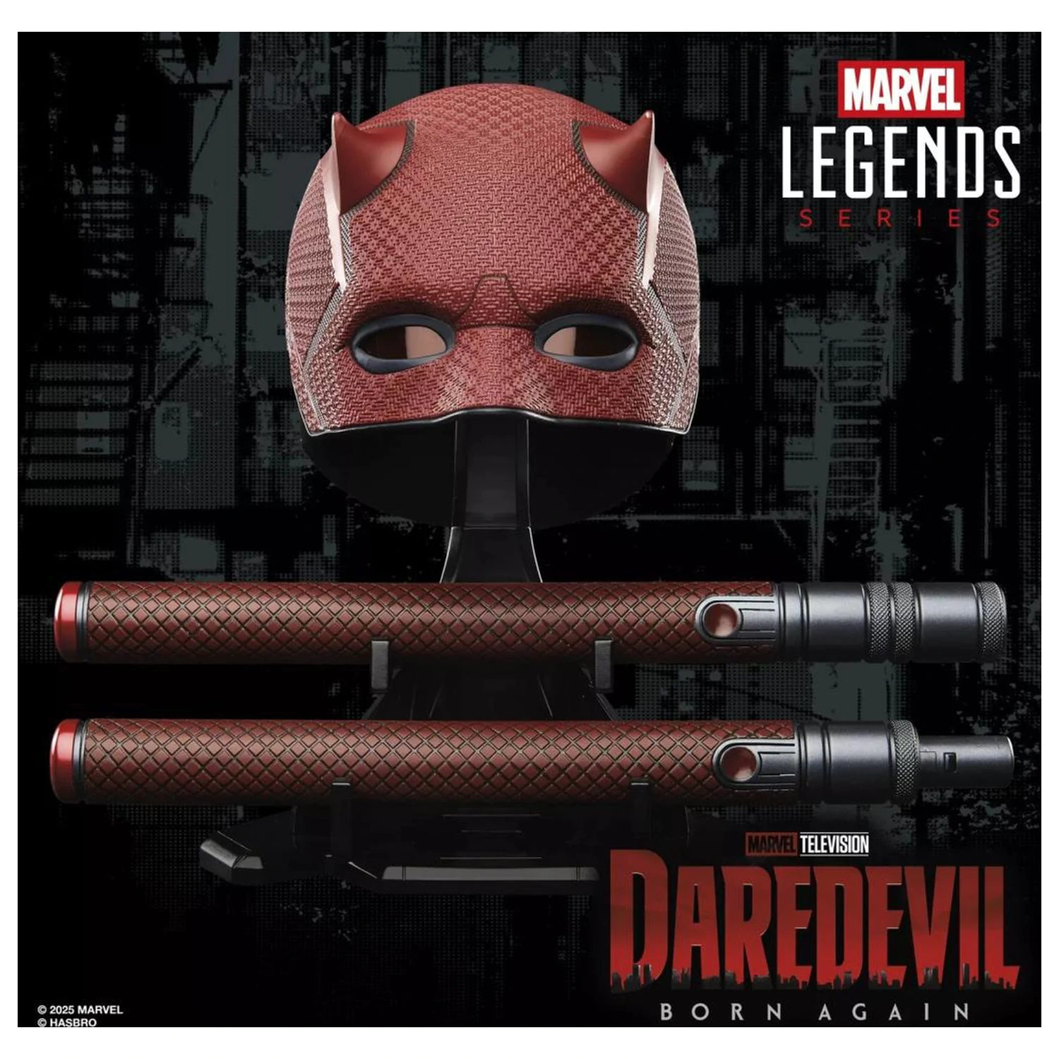 MARVEL Přilba a obušek Billy klub Premium replika pro roleplay ze série Daredevil Legend fotografii produktu