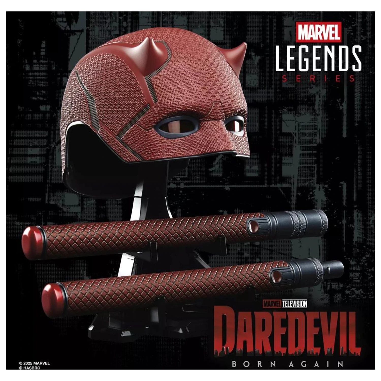 MARVEL Přilba a obušek Billy klub Premium replika pro roleplay ze série Daredevil Legend fotografii produktu
