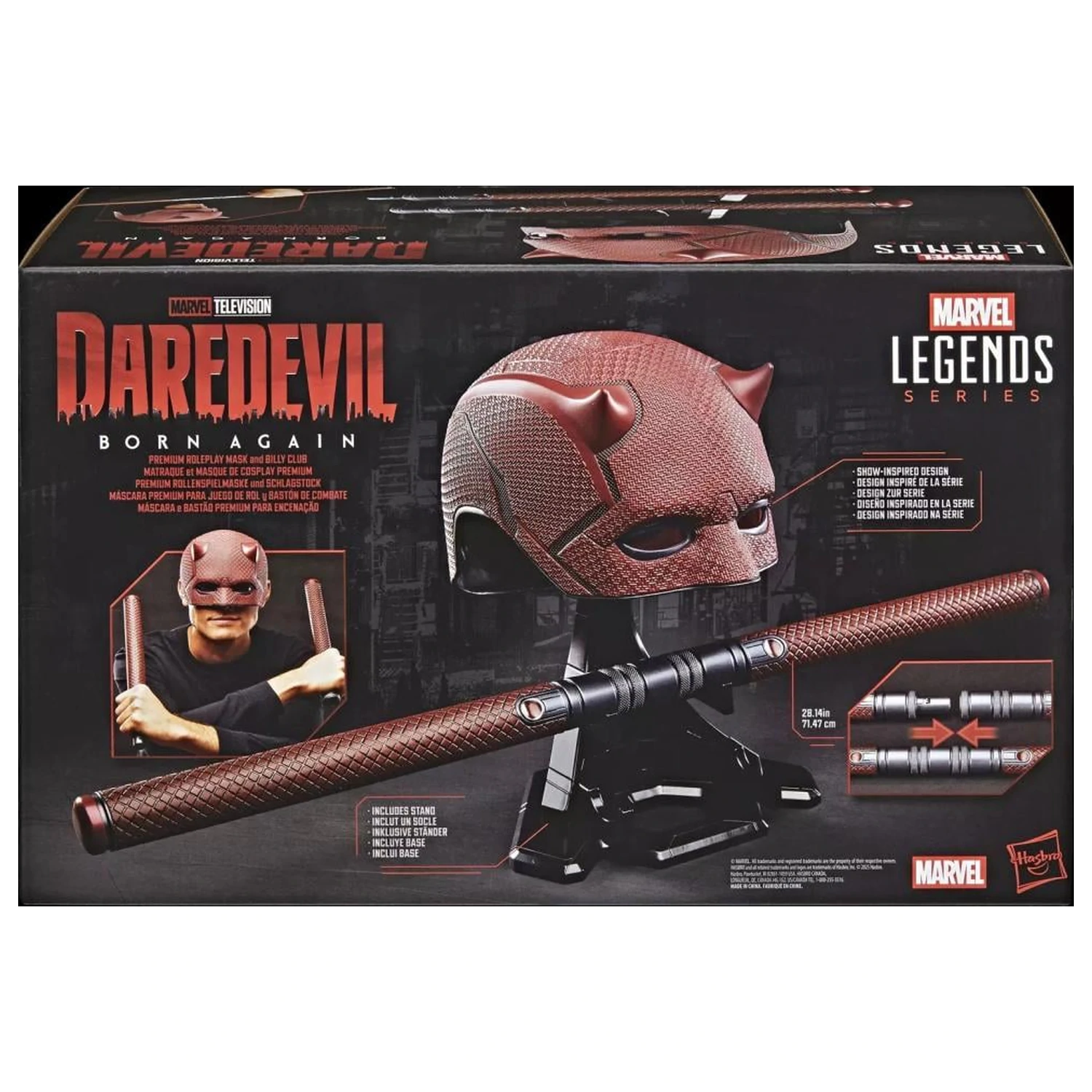 MARVEL Přilba a obušek Billy klub Premium replika pro roleplay ze série Daredevil Legend fotografii produktu