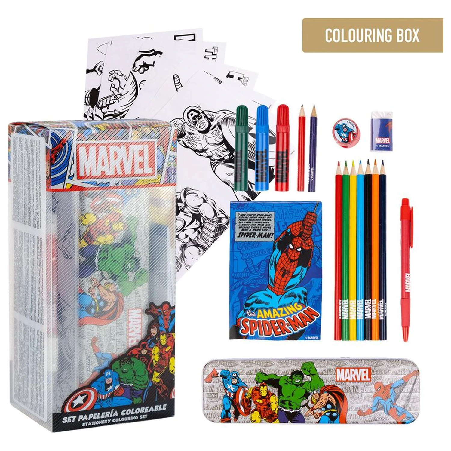 Marvel omalovánky a psací potřeby set fotografii produktu