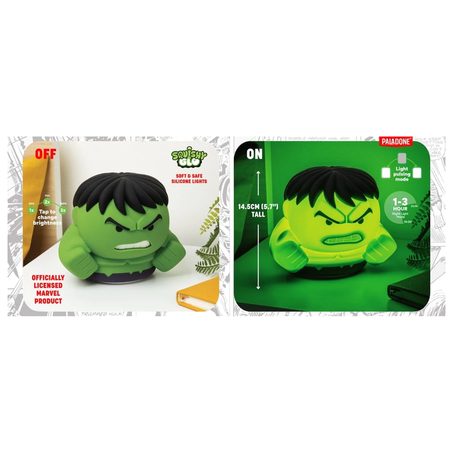 Marvel Universe SquishyGlo Silicon Light Hulk 15 cm fotografii produktu