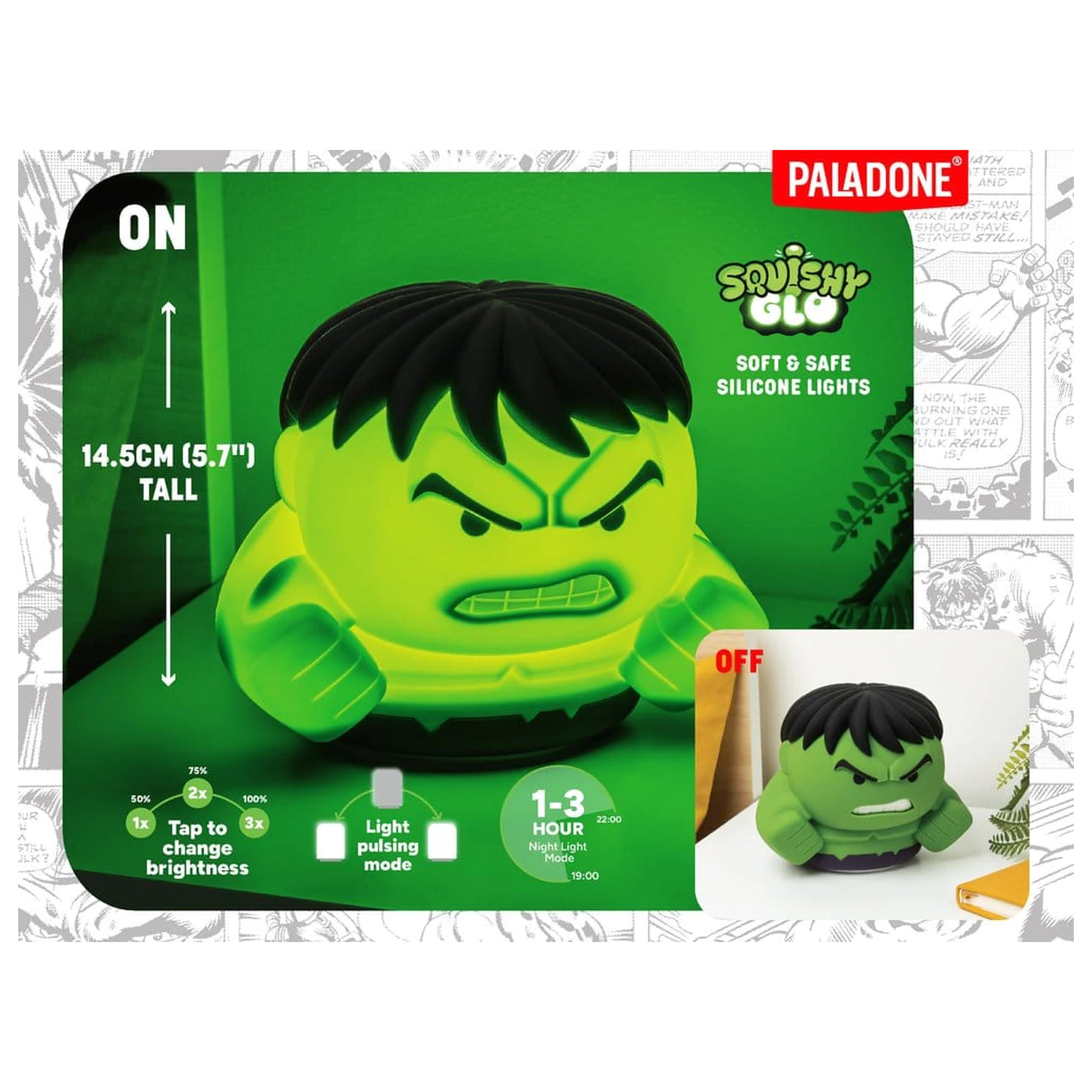 Marvel Universe SquishyGlo Silicon Light Hulk 15 cm fotografii produktu