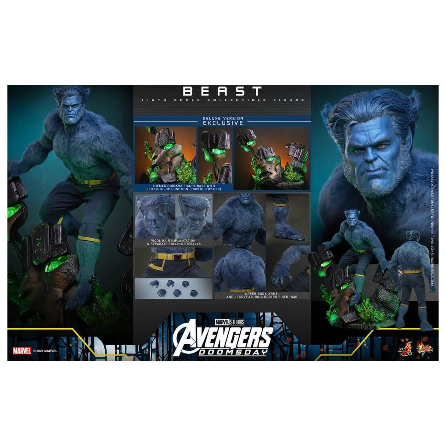 Marvel X-Men Movie Masterpiece akční figurka 1/6 Beast (Deluxe Version) 33 cm fotografii produktu