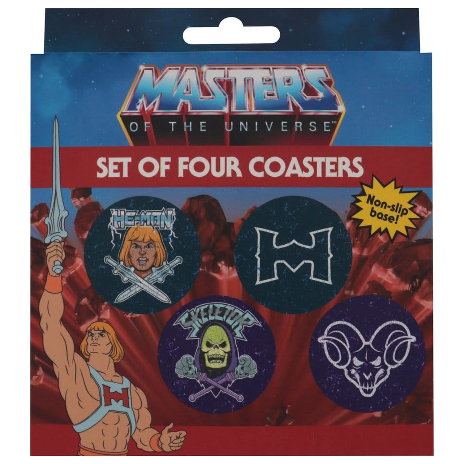 Masters of the Universe sada 4 potištěných kovových podtácků fotografii produktu