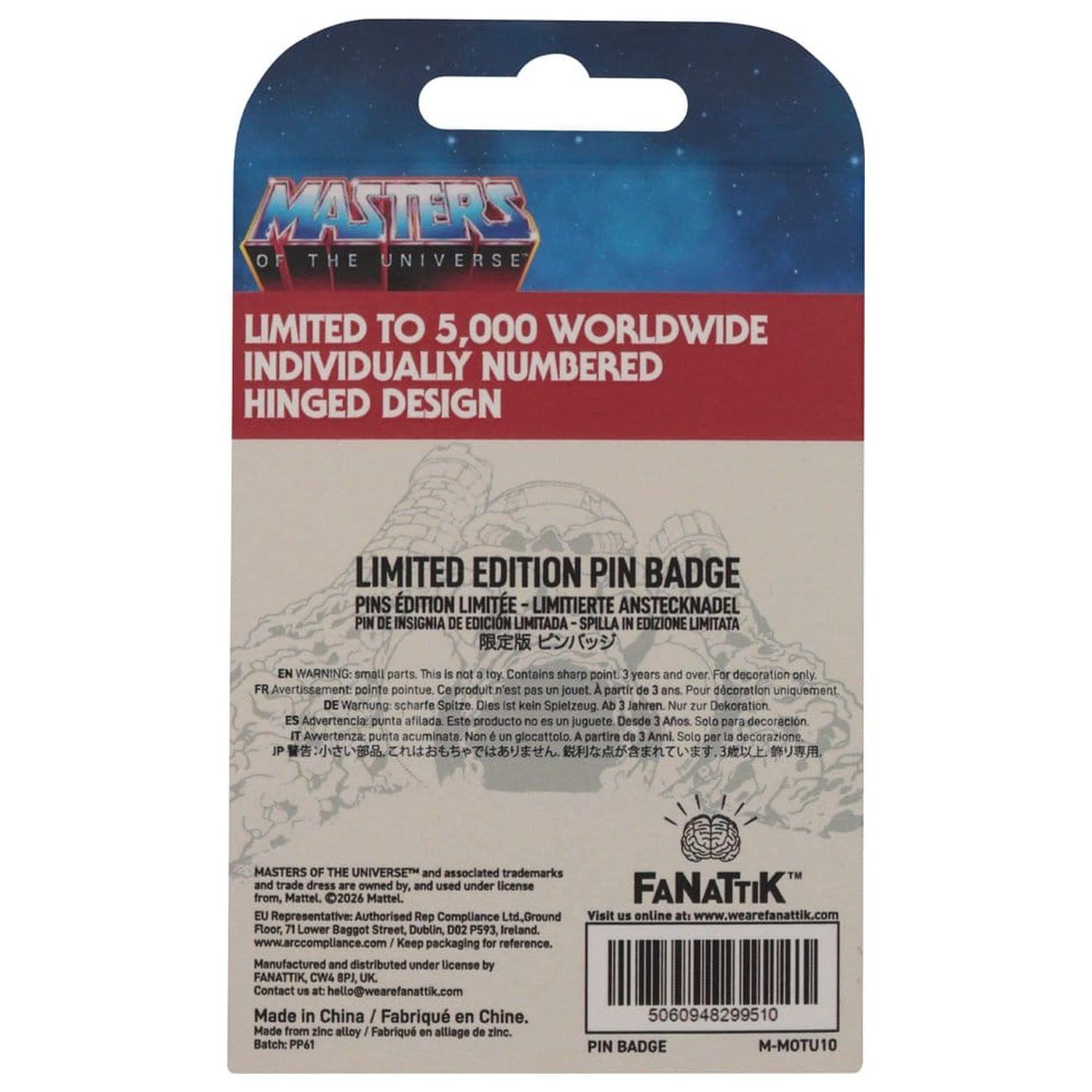 Masters of the Universe odznak s panty Castle Grayskull limitovaná edice fotografii produktu