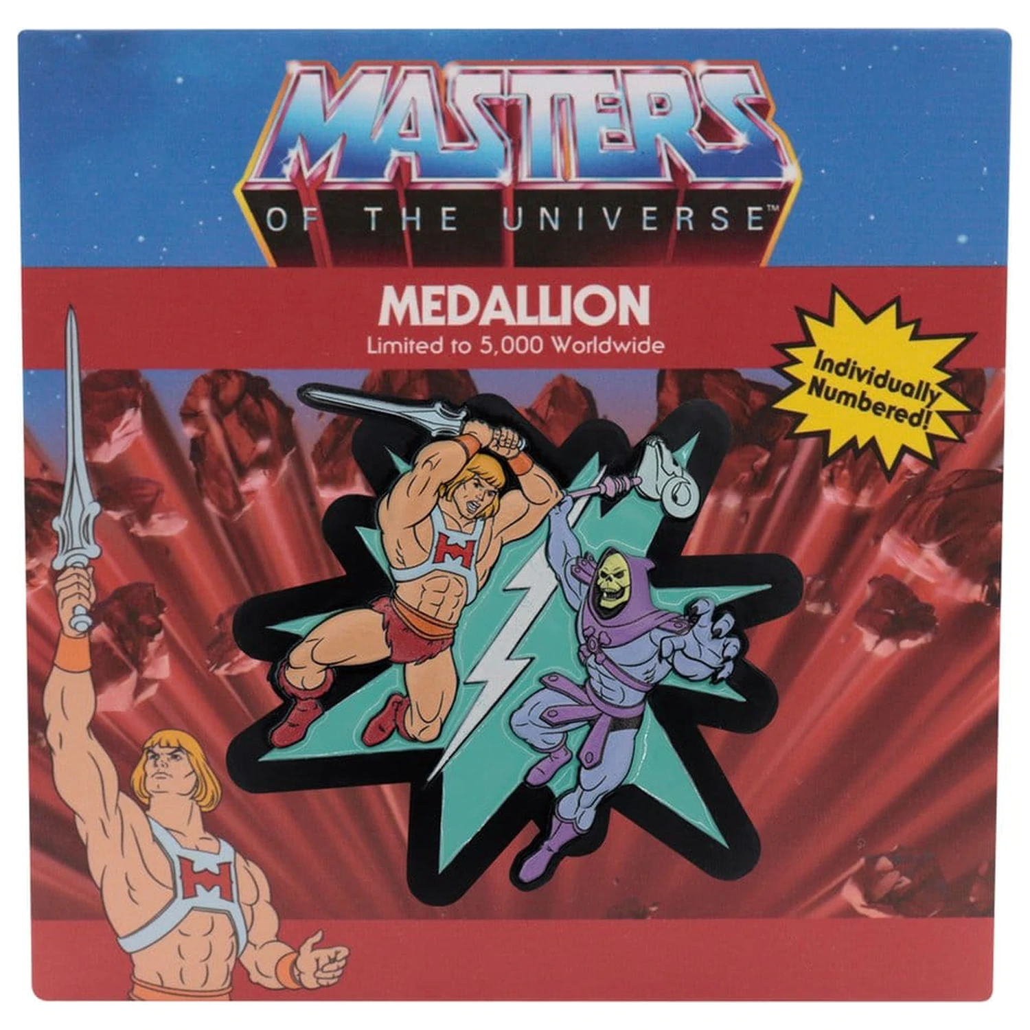Masters of the Universe Medailon He-Man vs Skeletor Limitovaná Edice fotografii produktu