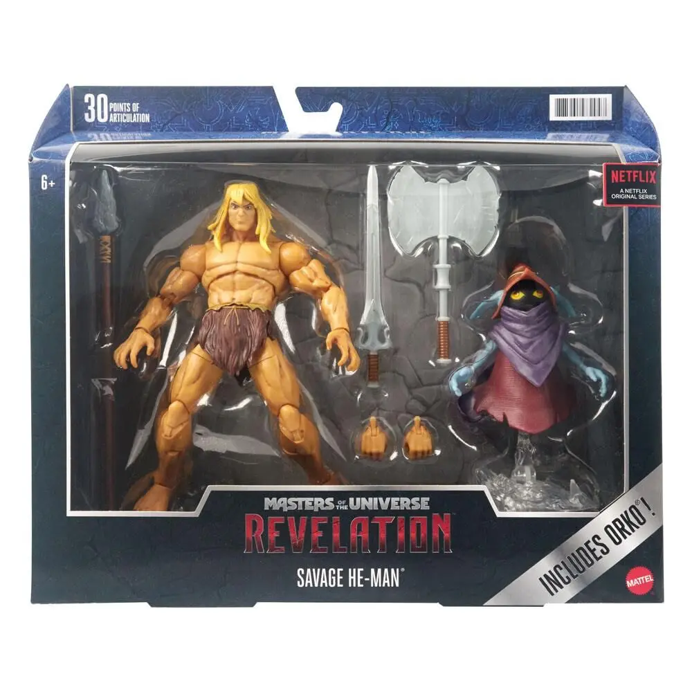 Masters of the Universe: Revelation Masterverse akční figurky 2022 Deluxe Savage He-Man & Orko 18 cm fotografii produktu