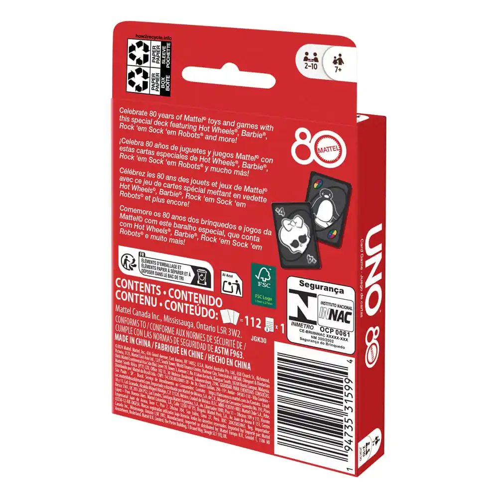 Mattel 80. výročí UNO karetní hra Ruby Red fotografii produktu