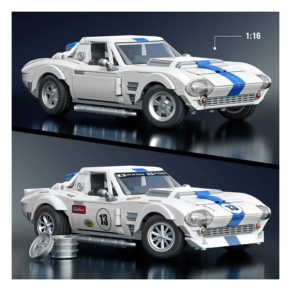 Mattel Brick Shop Hot Wheels Elite Series stavebnice 1/16 Corvette Grand Sport fotografii produktu