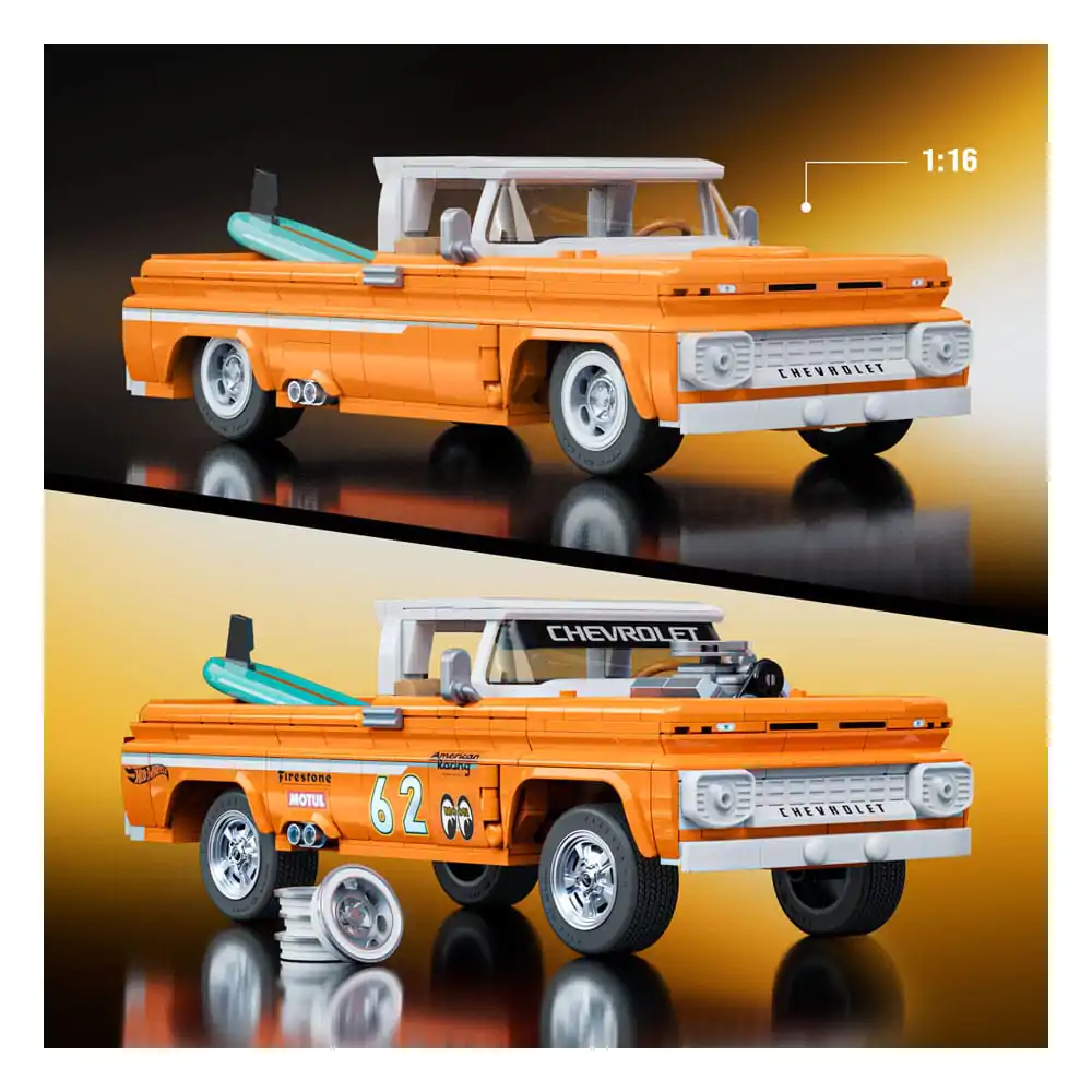 Mattel Brick Shop Hot Wheels Elite Series stavebnice 1/16 Custom '62 Chevy Pickup fotografii produktu