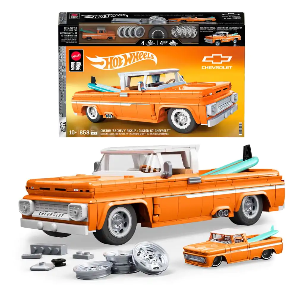 Mattel Brick Shop Hot Wheels Elite Series stavebnice 1/16 Custom '62 Chevy Pickup fotografii produktu
