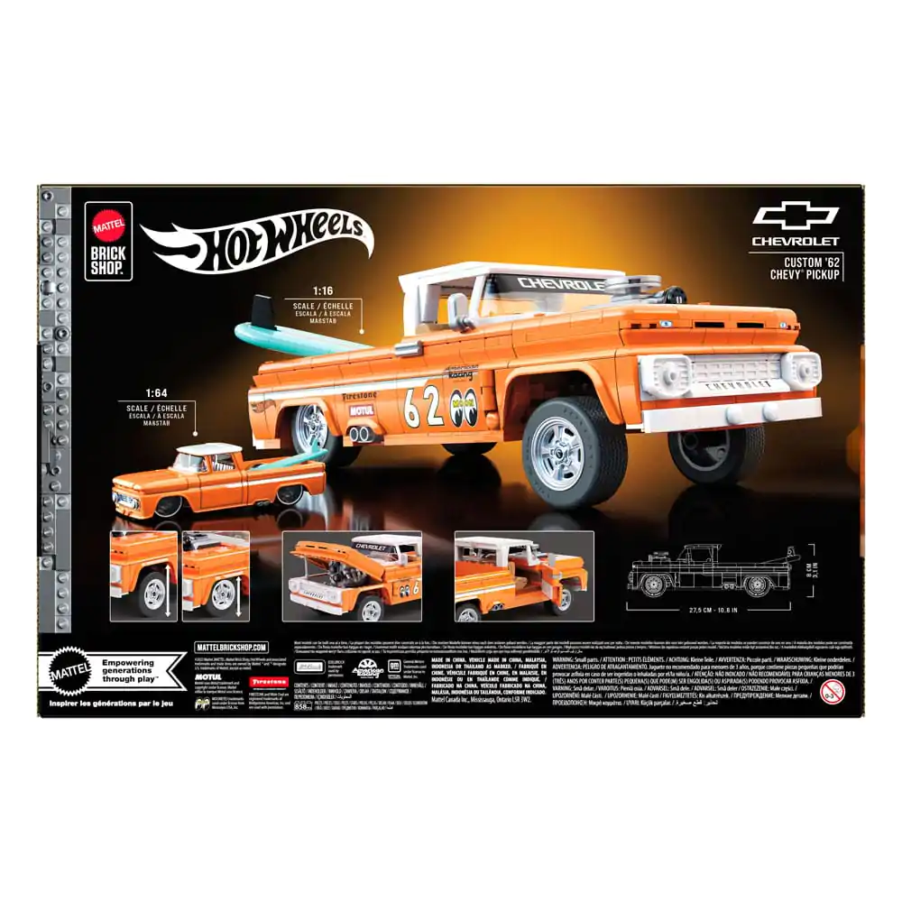 Mattel Brick Shop Hot Wheels Elite Series stavebnice 1/16 Custom '62 Chevy Pickup fotografii produktu