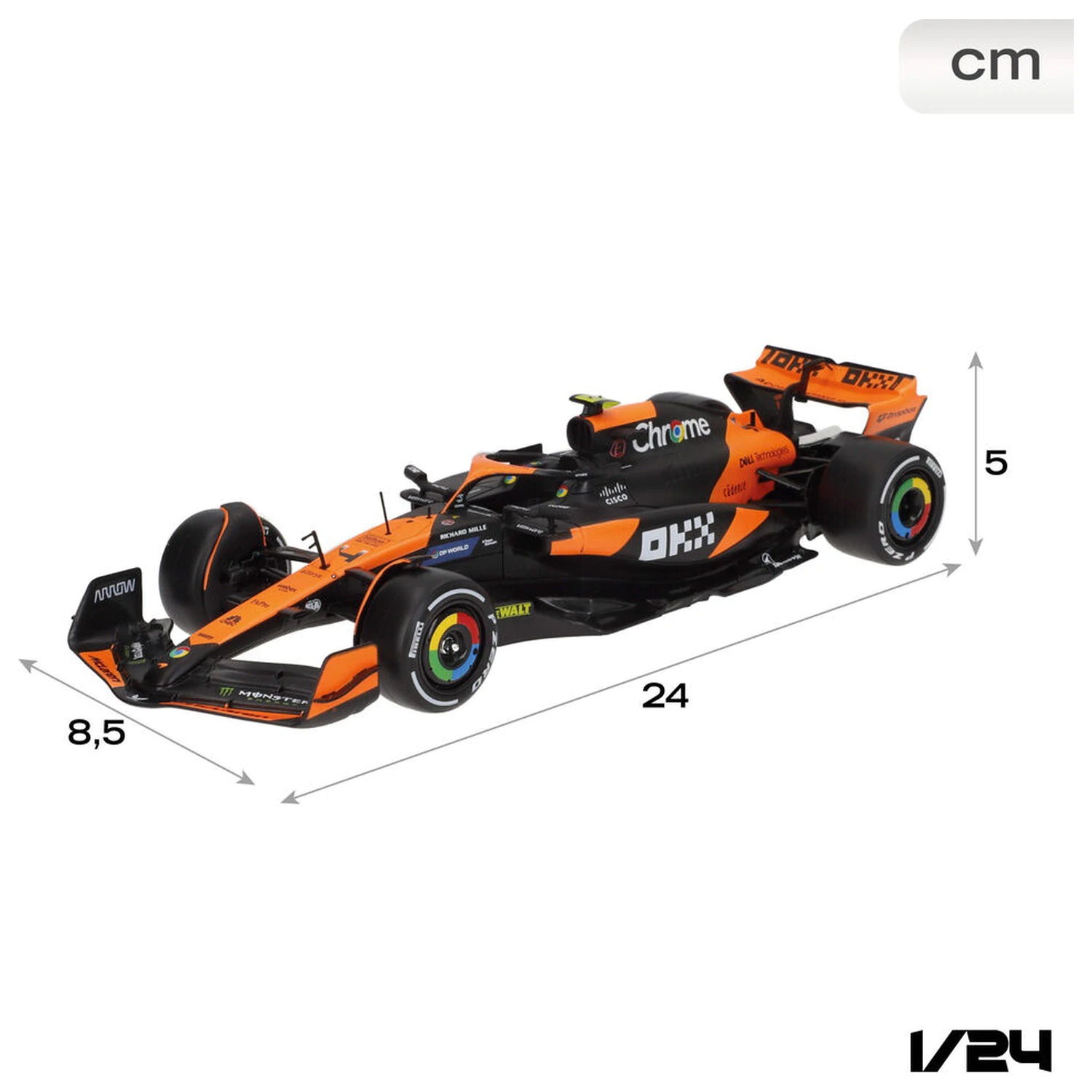 Mclaren Norris MCL38 F1 kovové auto fotografii produktu