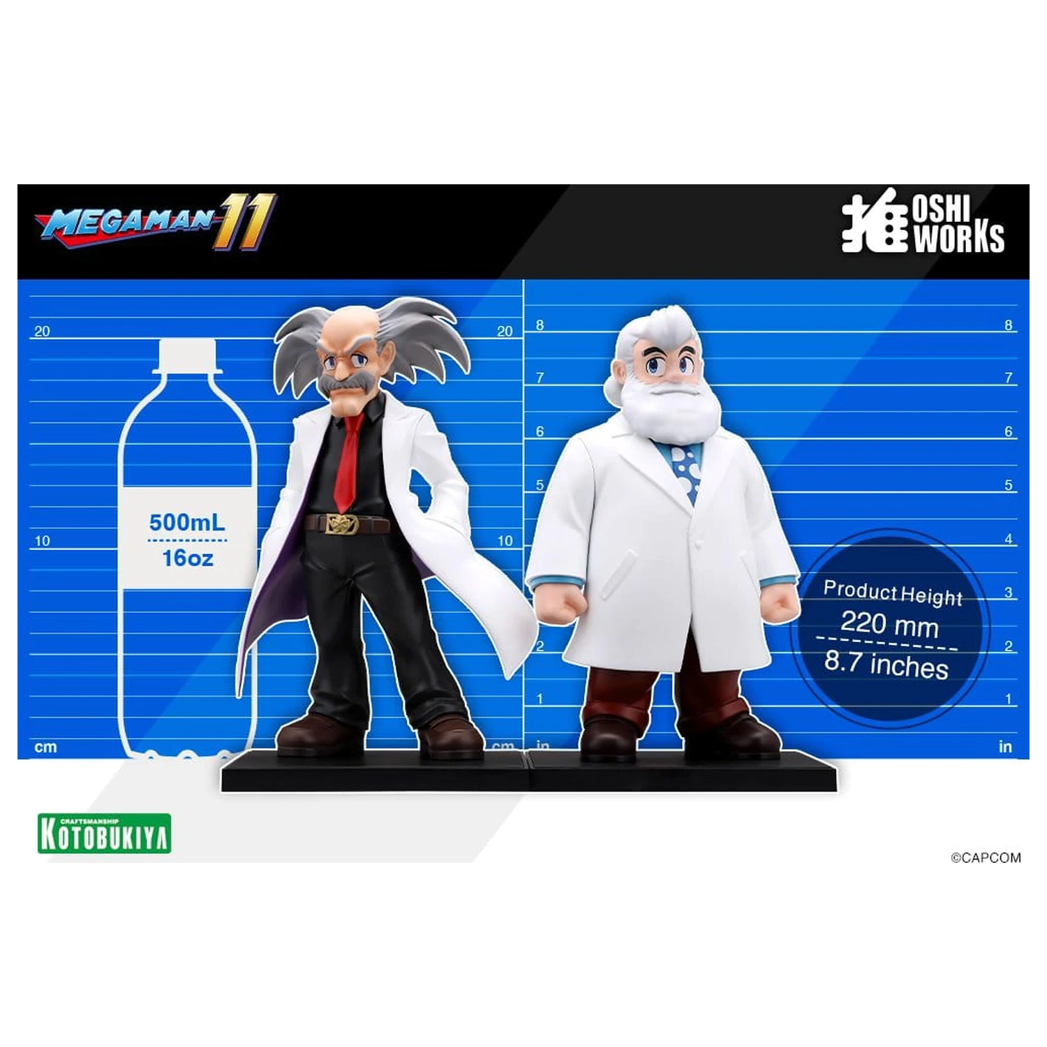 Mega Man Oshi Works PVC figurky 2-Pack Dr. Wily & Dr. Light fotografii produktu