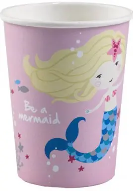 Mermaid papírové kelímky 8 ks 250 ml fotografii produktu