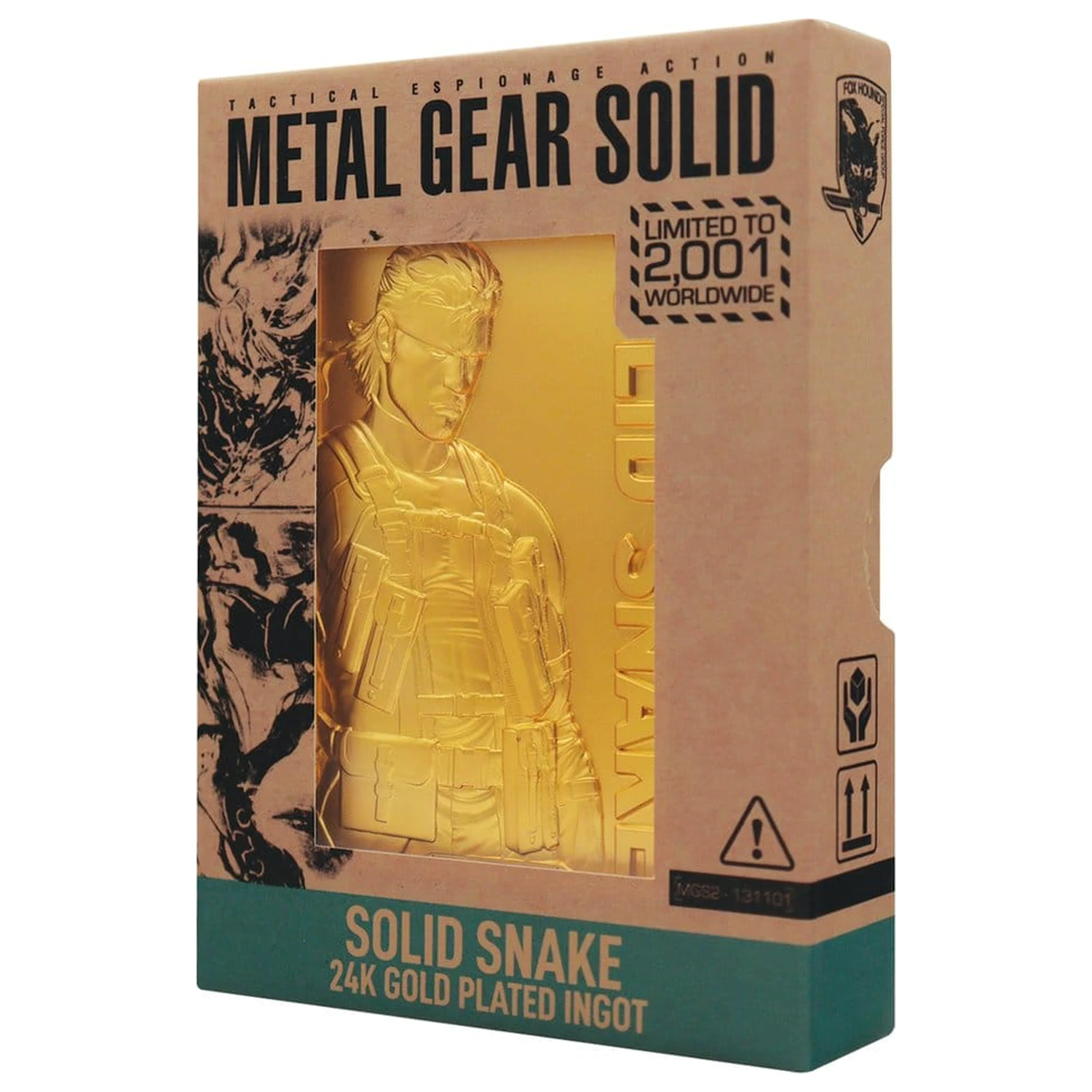 Metal Gear Solid 2 Ingot Snake 24k pozlacená limitovaná edice fotografii produktu