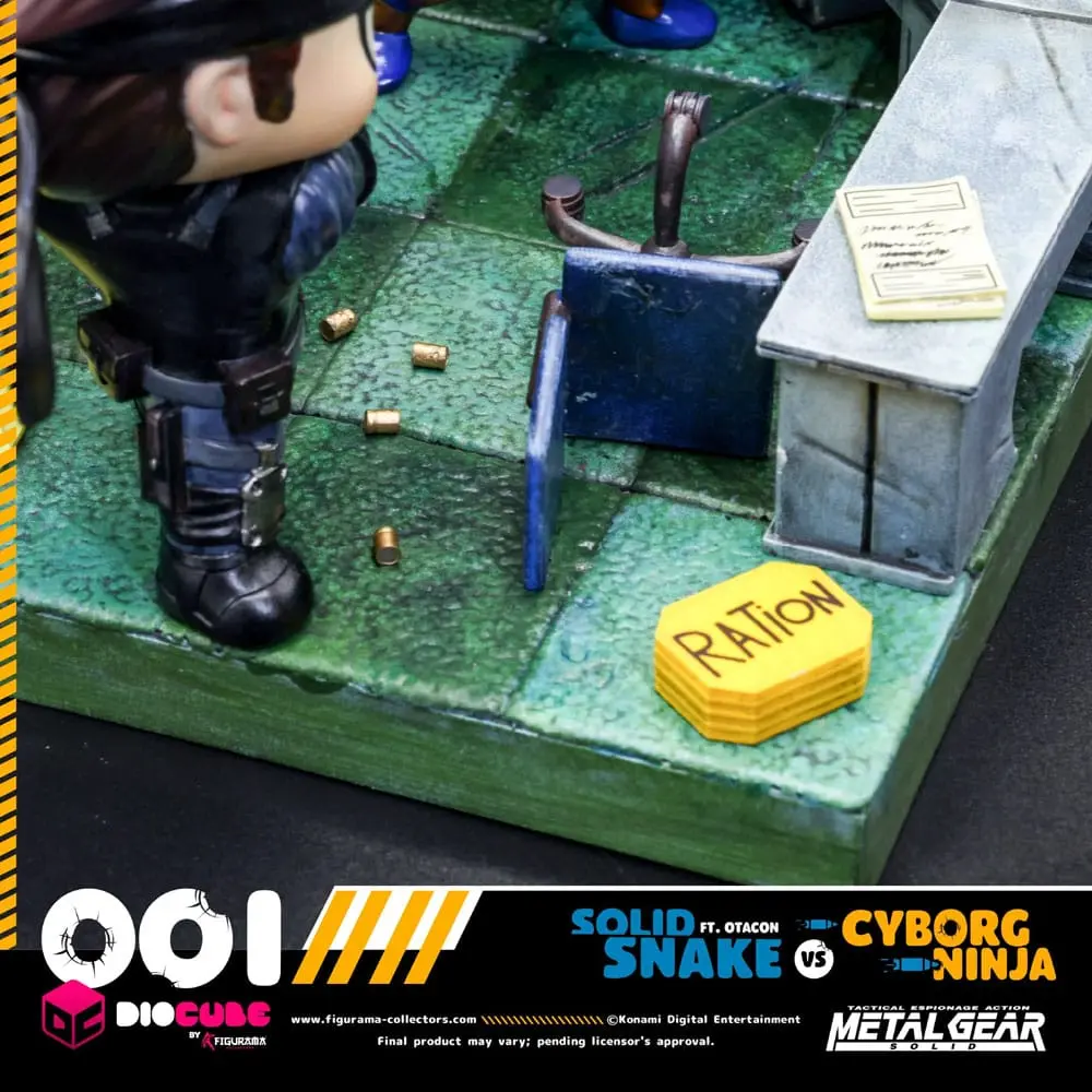 Metal Gear Solid DioCube PVC Diorama Solid Snake Vs Cyborg Ninja Ft Otacon 15 cm fotografii produktu