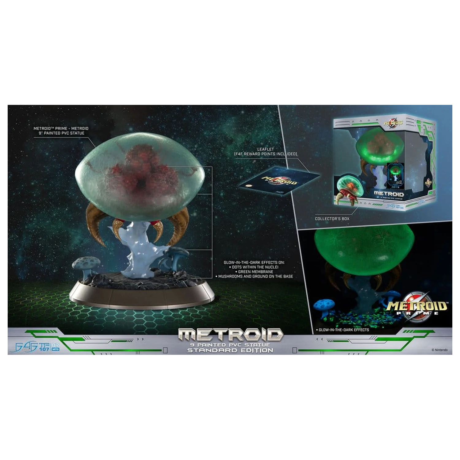 Metroid Prime PVC figurka Metroid (Standard) (Glow in the Dark) 21 cm fotografii produktu