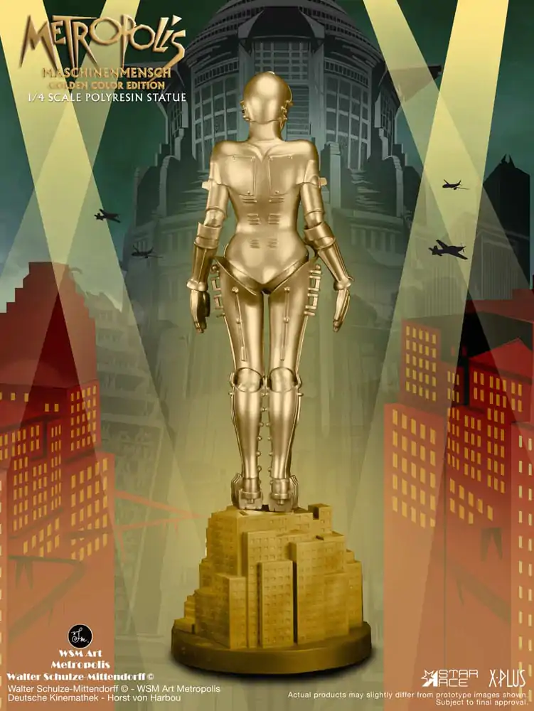 Metropolis Statue 1/4 Maschinenmensch Metallic Gold 40 cm socha fotografii produktu