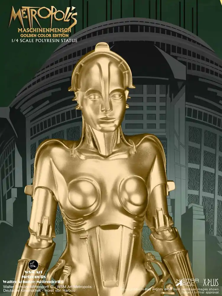 Metropolis Statue 1/4 Maschinenmensch Metallic Gold 40 cm socha fotografii produktu