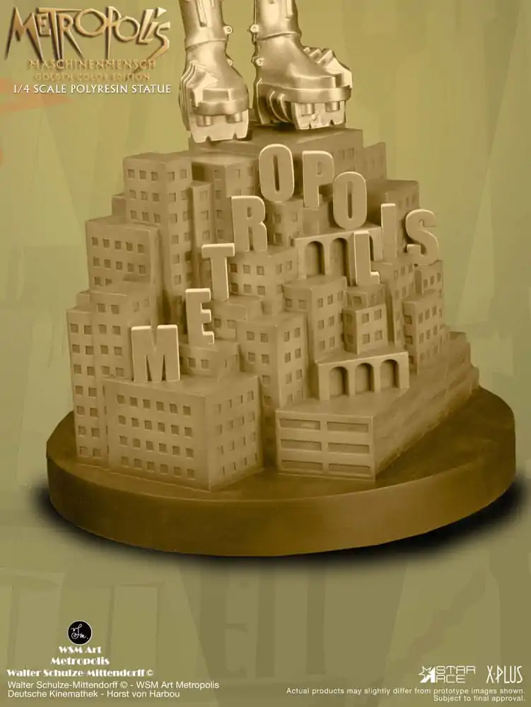 Metropolis Statue 1/4 Maschinenmensch Metallic Gold 40 cm socha fotografii produktu