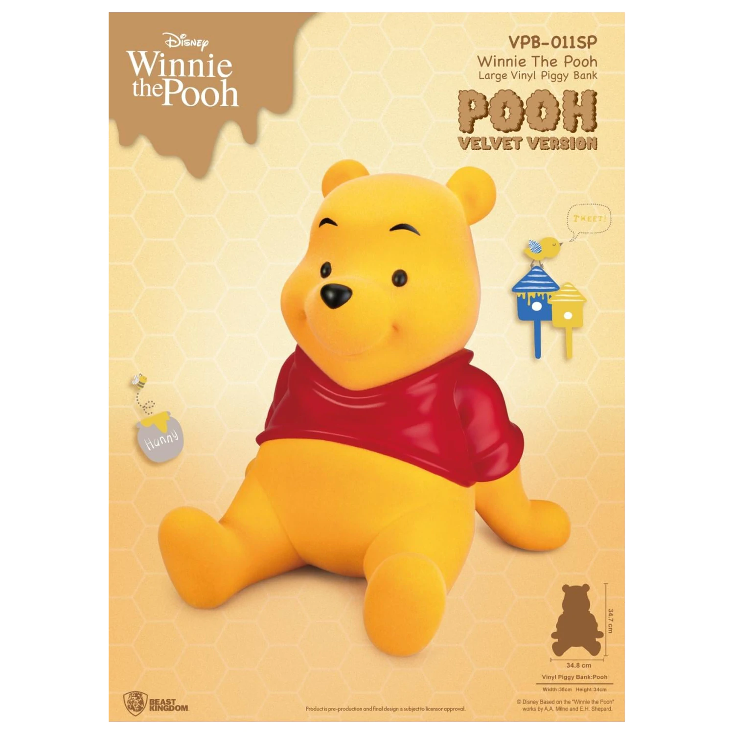 Winnie the Pooh Winnie "Velvet Version" Piggy Bank 34 cm fotografii produktu