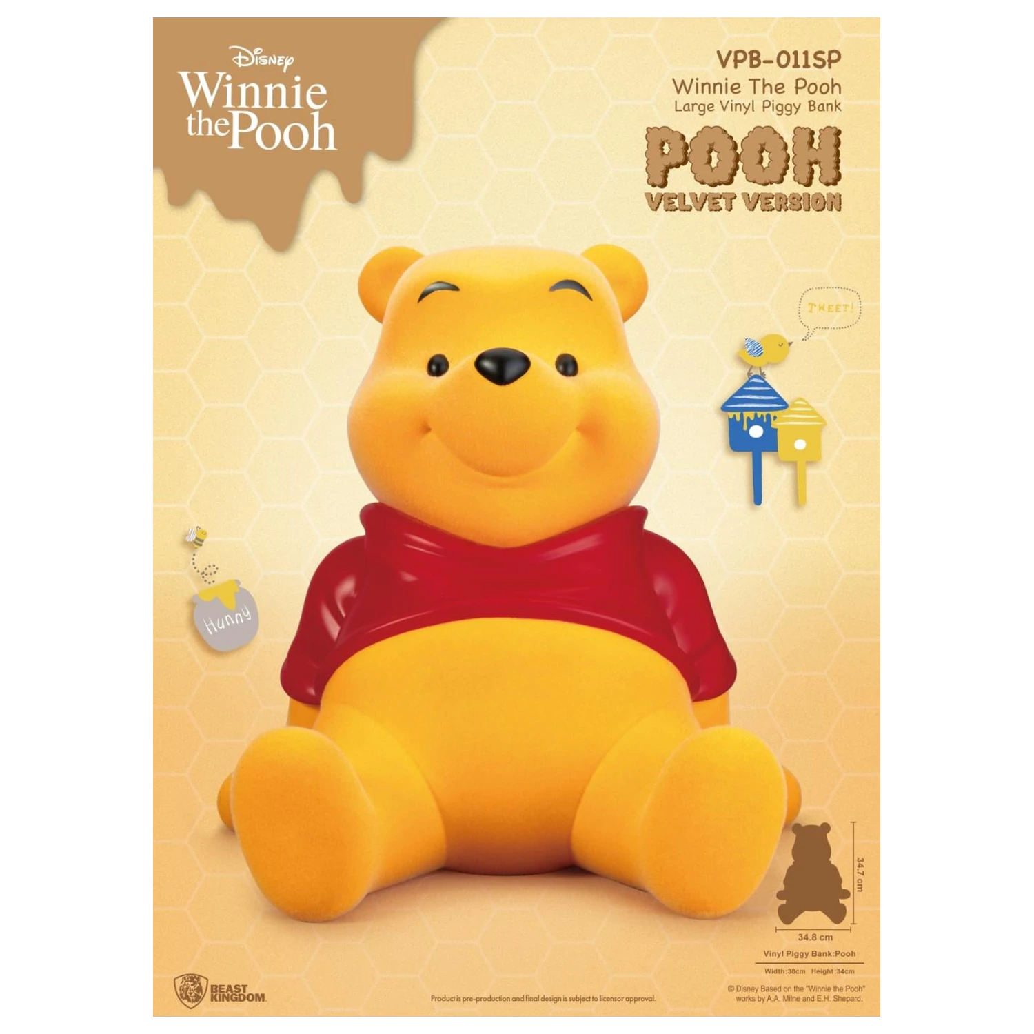 Winnie the Pooh Winnie "Velvet Version" Piggy Bank 34 cm fotografii produktu