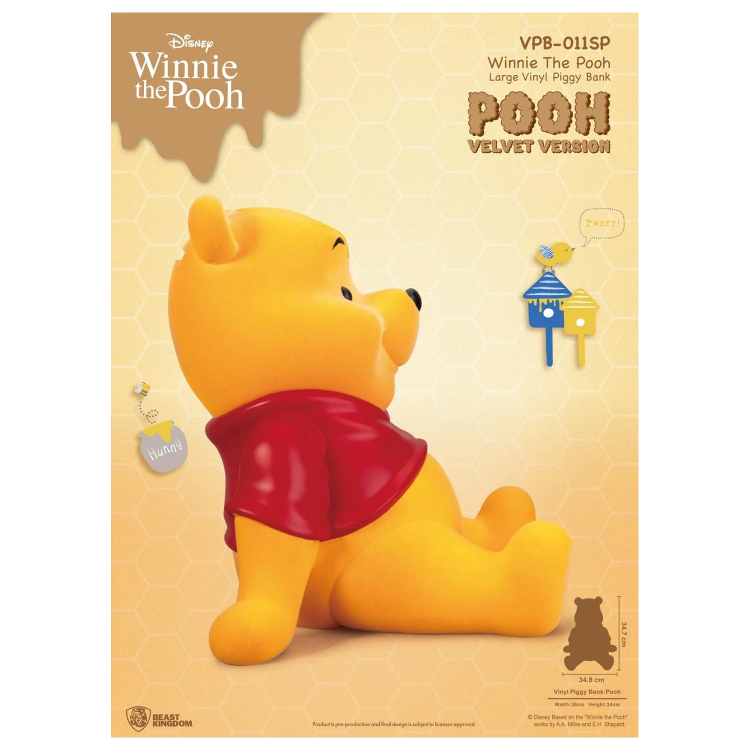 Winnie the Pooh Winnie "Velvet Version" Piggy Bank 34 cm fotografii produktu