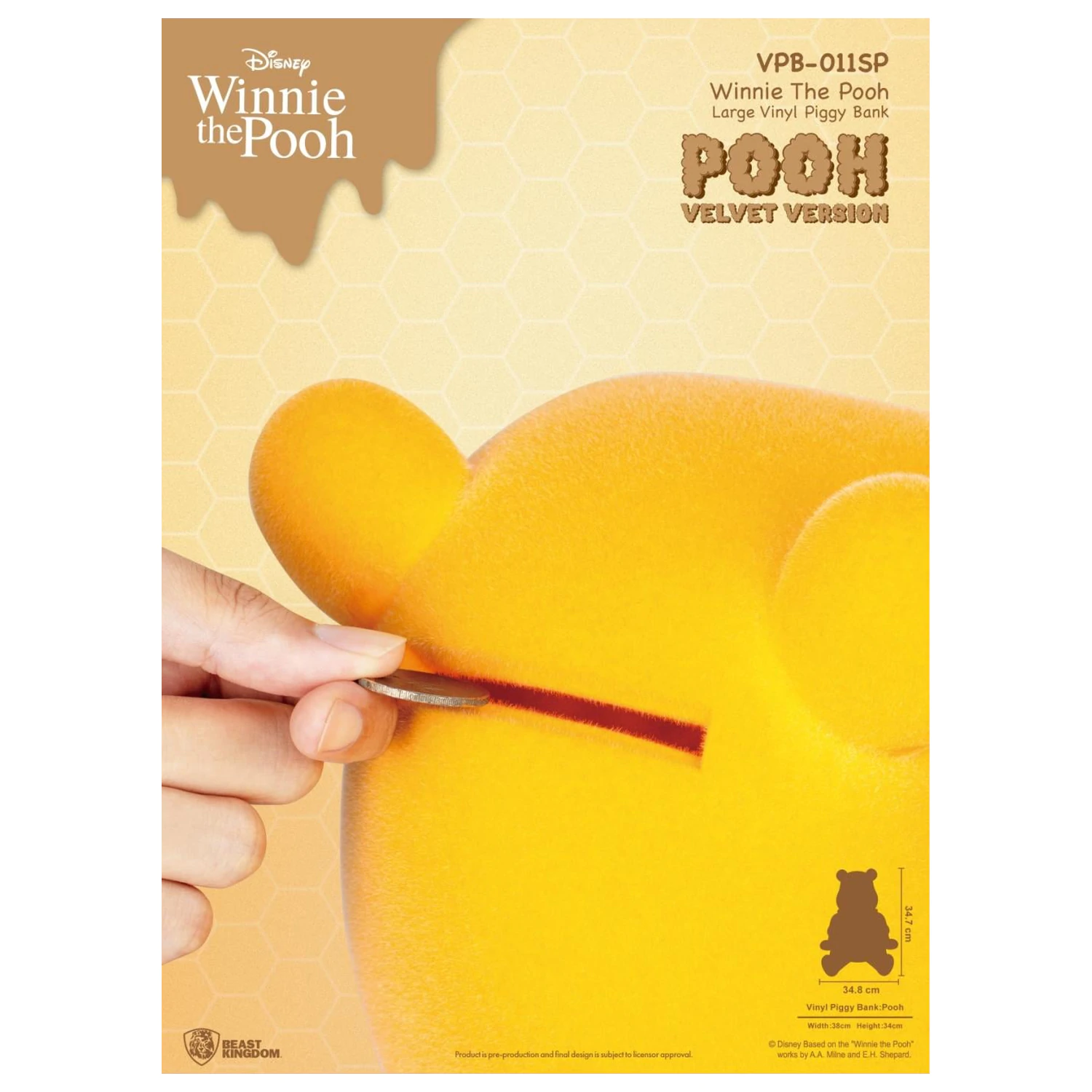 Winnie the Pooh Winnie "Velvet Version" Piggy Bank 34 cm fotografii produktu