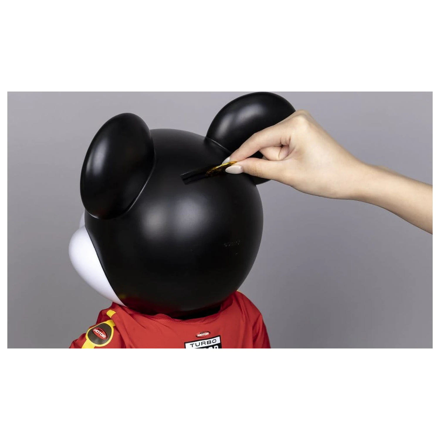 Mickey and Friends Vinylová banka SYAKING-BANG!! Funkční figurka Závodní auto Micky 48 cm fotografii produktu