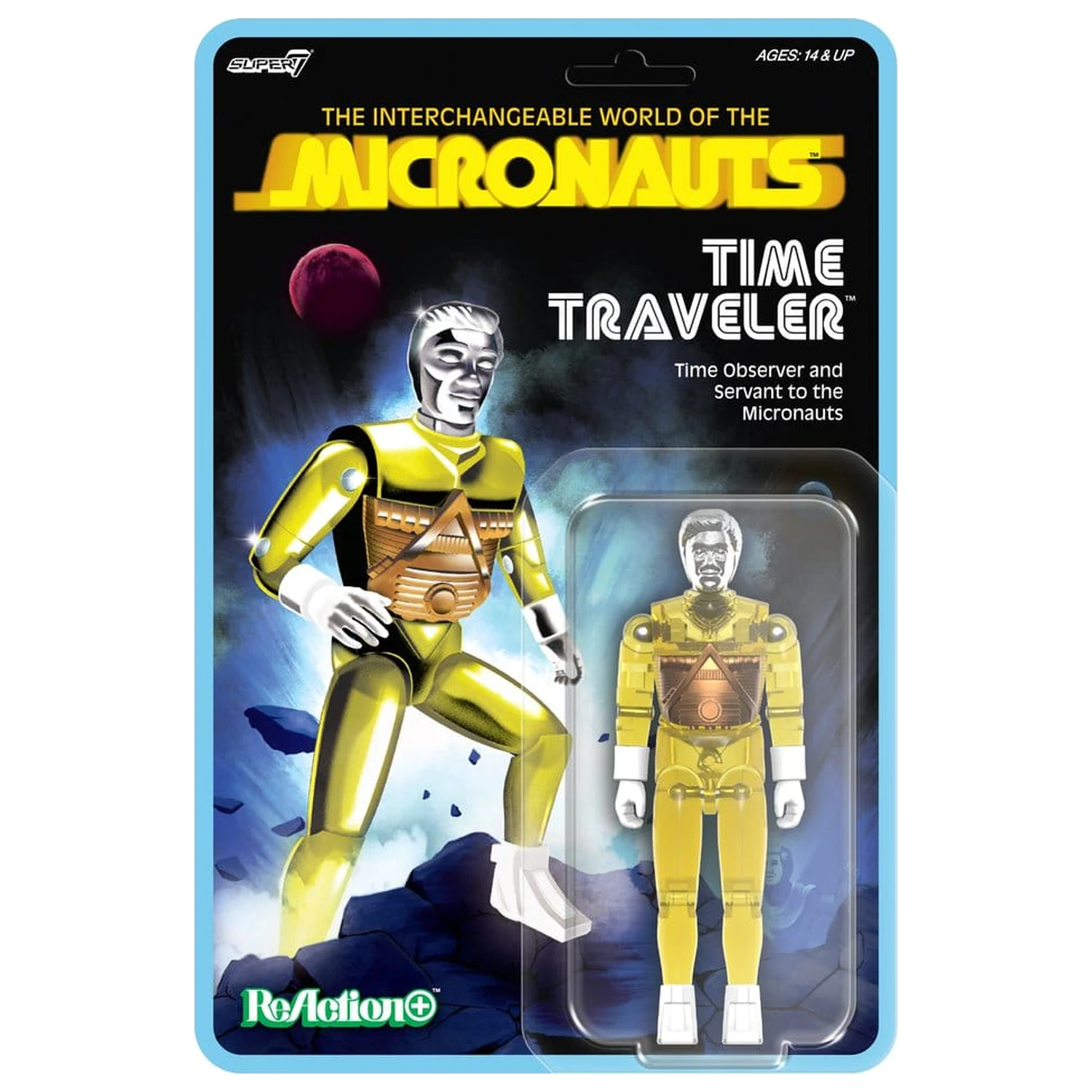 Micronauts ReAction+ Akční figurka Wave 03 Time Traveler (Translucent Yellow) 10 cm fotografii produktu